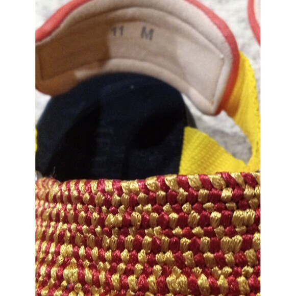 VTG Sesto Meucci Red Yellow Leather Sandals 11M Italy Colorblock Artsy EUC - Picture 8 of 8